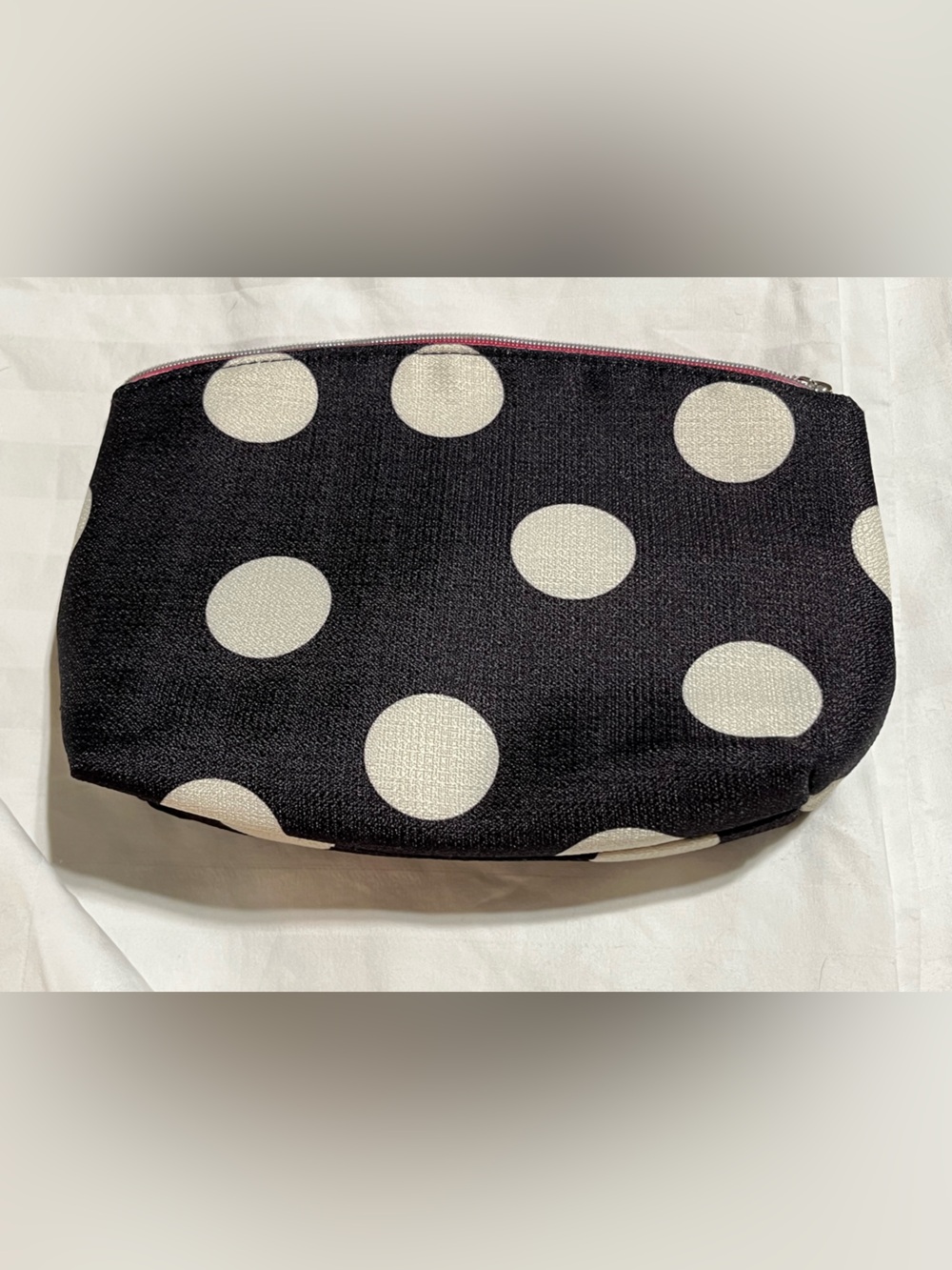Black and White Polka Dot Makeup Pouch - Classic Cosmetic Case
